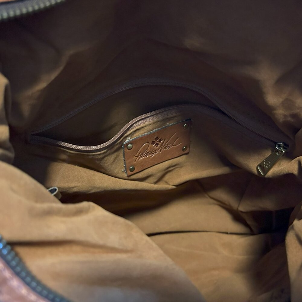 Patricia Nash Tan Brown Woven Leather Shoulder Bag - Picture 3 of 8